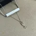Saint Laurent Cassandre Logo Double Layer Pendant Necklace Gold Silver Designer Women Jewelry #B65955