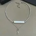 Saint Laurent Cassandre Logo Double Layer Pendant Necklace Gold Silver Designer Women Jewelry #B65955