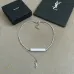 Saint Laurent Cassandre Logo Double Layer Pendant Necklace Gold Silver Designer Women Jewelry #B65955