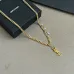Saint Laurent Cassandre Logo Double Layer Pendant Necklace Gold Silver Designer Women Jewelry #B65955