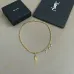 Saint Laurent Cassandre Logo Double Layer Pendant Necklace Gold Silver Designer Women Jewelry #B65955