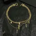 Saint Laurent Cassandre Multi Layer Logo Charm Gold Choker Necklace for Women #B65952