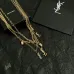 Saint Laurent Cassandre Multi Layer Logo Charm Gold Choker Necklace for Women #B65952