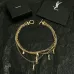 Saint Laurent Cassandre Multi Layer Logo Charm Gold Choker Necklace for Women #B65952