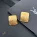Saint Laurent Matte Gold Square Cassandre Logo Stud Earrings Designer Women Jewelry #B65957