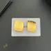 Saint Laurent Matte Gold Square Cassandre Logo Stud Earrings Designer Women Jewelry #B65957