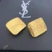 Saint Laurent Matte Gold Square Cassandre Logo Stud Earrings Designer Women Jewelry #B65957