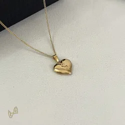 Saint Laurent Solid Heart Pendant Gold Thin Chain Choker Necklace Women Designer Jewelry #B65956