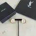 Saint Laurent White Mother Of Pearl Square Cassandre Logo Stud Earrings Gold Trim Designer Jewelry #B65958