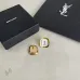 Saint Laurent White Mother Of Pearl Square Cassandre Logo Stud Earrings Gold Trim Designer Jewelry #B65958