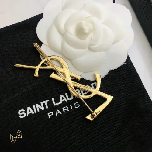 Saint Laurent YSL Logo Monogram Designer Brooch Pin #B65951