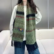 Branded Embroidered Scarf Comfortable Wool #A67909