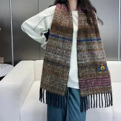 Branded Embroidered Scarf Comfortable Wool #A67911