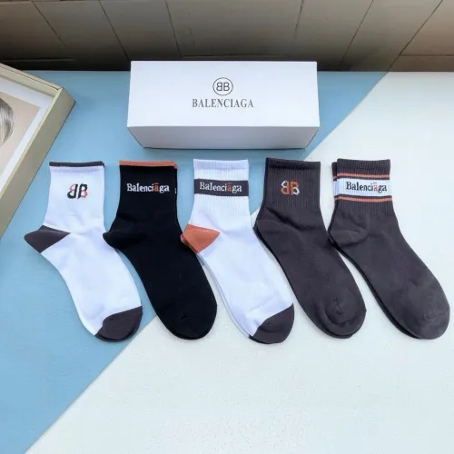 BALENCIAGA  Trendy Letter Striped Crew Socks (Unisex) #B59247