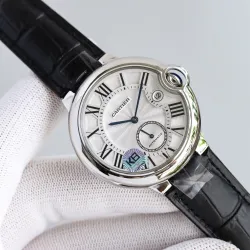 Cartier Blue Balloon Men Watch 1:1 good Black leather strap #B65826