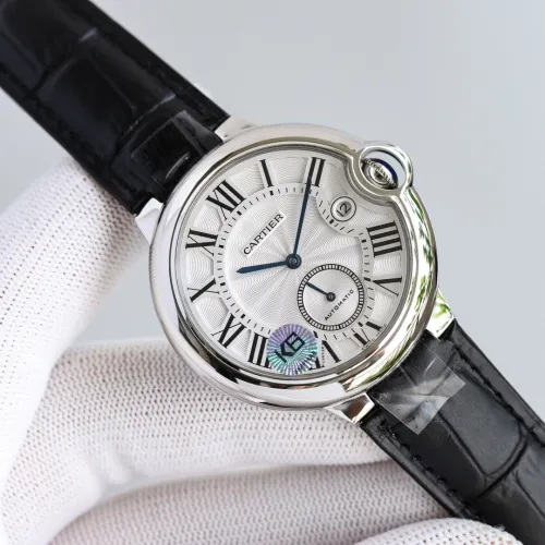 Cartier Blue Balloon Men Watch 1:1 good Black leather strap #B65826