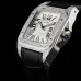 Cartier Santos Diamond Automatic Black Leather Watch 42mm #B65837