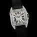 Cartier Santos Diamond Automatic Black Leather Watch 42mm #B65837