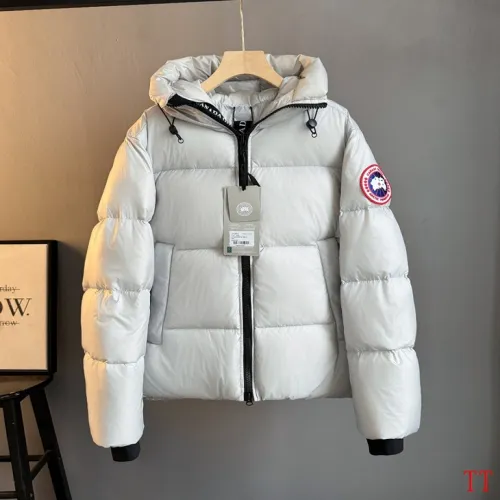 Canada Goose Hooded Down Jacket, White Red Navy Black #A68957