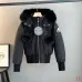 Moose Knuckles Women's Short Fur Hooded Bomber Down Jacket #A68979