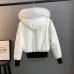Moose Knuckles Women's Short Fur Hooded Bomber Down Jacket #A68979