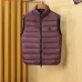 Moncler Men’s Stand‑Collar Light Quilted Down Gilet Vest, Black & Burgundy #A67889