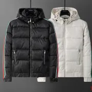 Gucci Fall Winter Thickened Hooded Cotton Puffer Jacket, Black & White #A69042