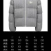 Moncler Cable‑knit Stand‑collar Down Jacket, Grey / Navy Blue/Black #A68486