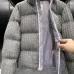 Moncler Cable‑knit Stand‑collar Down Jacket, Grey / Navy Blue/Black #A68486