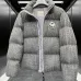 Moncler Cable‑knit Stand‑collar Down Jacket, Grey / Navy Blue/Black #A68486