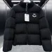 Moncler Cable‑knit Stand‑collar Down Jacket, Grey / Navy Blue/Black #A68486