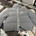 Moncler Cable‑knit Stand‑collar Down Jacket, Grey / Navy Blue/Black #A68486