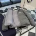 Moncler Cable‑knit Stand‑collar Down Jacket, Grey / Navy Blue/Black #A68486
