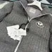 Moncler Cable‑knit Stand‑collar Down Jacket, Grey / Navy Blue/Black #A68486