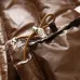Moncler Glossy Stand‑Collar Quilted Down Puffer Jacket, Black & Brown #A67885