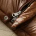 Moncler Glossy Stand‑Collar Quilted Down Puffer Jacket, Black & Brown #A67885