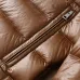 Moncler Glossy Stand‑Collar Quilted Down Puffer Jacket, Black & Brown #A67885
