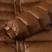 Moncler Glossy Stand‑Collar Quilted Down Puffer Jacket, Black & Brown #A67885