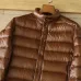 Moncler Glossy Stand‑Collar Quilted Down Puffer Jacket, Black & Brown #A67885