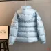 Moncler Maya Matte Hooded Down Jacket, Light Blue White Pink Black #A68956