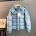 Moncler Maya Matte Hooded Down Jacket, Light Blue White Pink Black #A68956