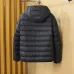 Moncler Men’s Lightweight Hooded Down Puffer Jacket, Black & Dark Grey #A67882