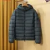 Moncler Men’s Lightweight Hooded Down Puffer Jacket, Black & Dark Grey #A67882