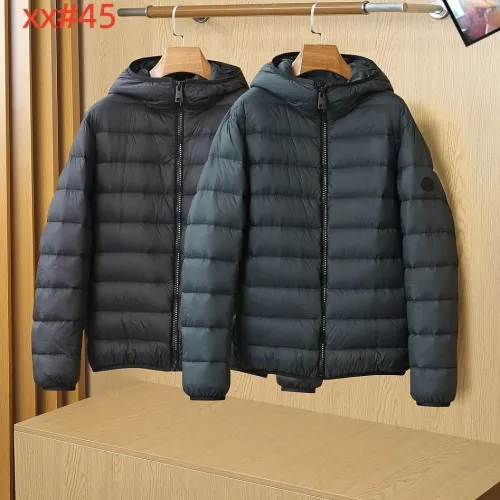 Moncler Men’s Lightweight Hooded Down Puffer Jacket, Black & Dark Grey #A67882