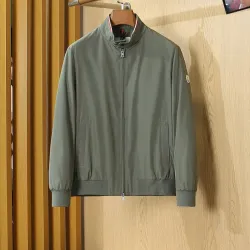 Moncler Men’s Stand‑Collar Bomber Jacket, Black, Navy & Army Green #A67894