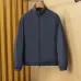 Moncler Men’s Stand‑Collar Lightweight Full‑Zip Down Jacket, Navy, Black & White #A67888