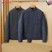 Moncler Men’s Stand‑Collar Shirt‑Style Light Down Jacket, Black & Navy Blue #A67887