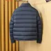 Moncler Stand‑Collar Quilted Down Puffer Jacket, Brown & Navy Blue #A67880