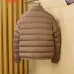 Moncler Stand‑Collar Quilted Down Puffer Jacket, Brown & Navy Blue #A67880