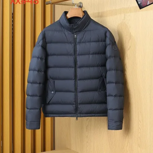 Moncler Stand‑Collar Quilted Down Puffer Jacket, Brown & Navy Blue #A67880
